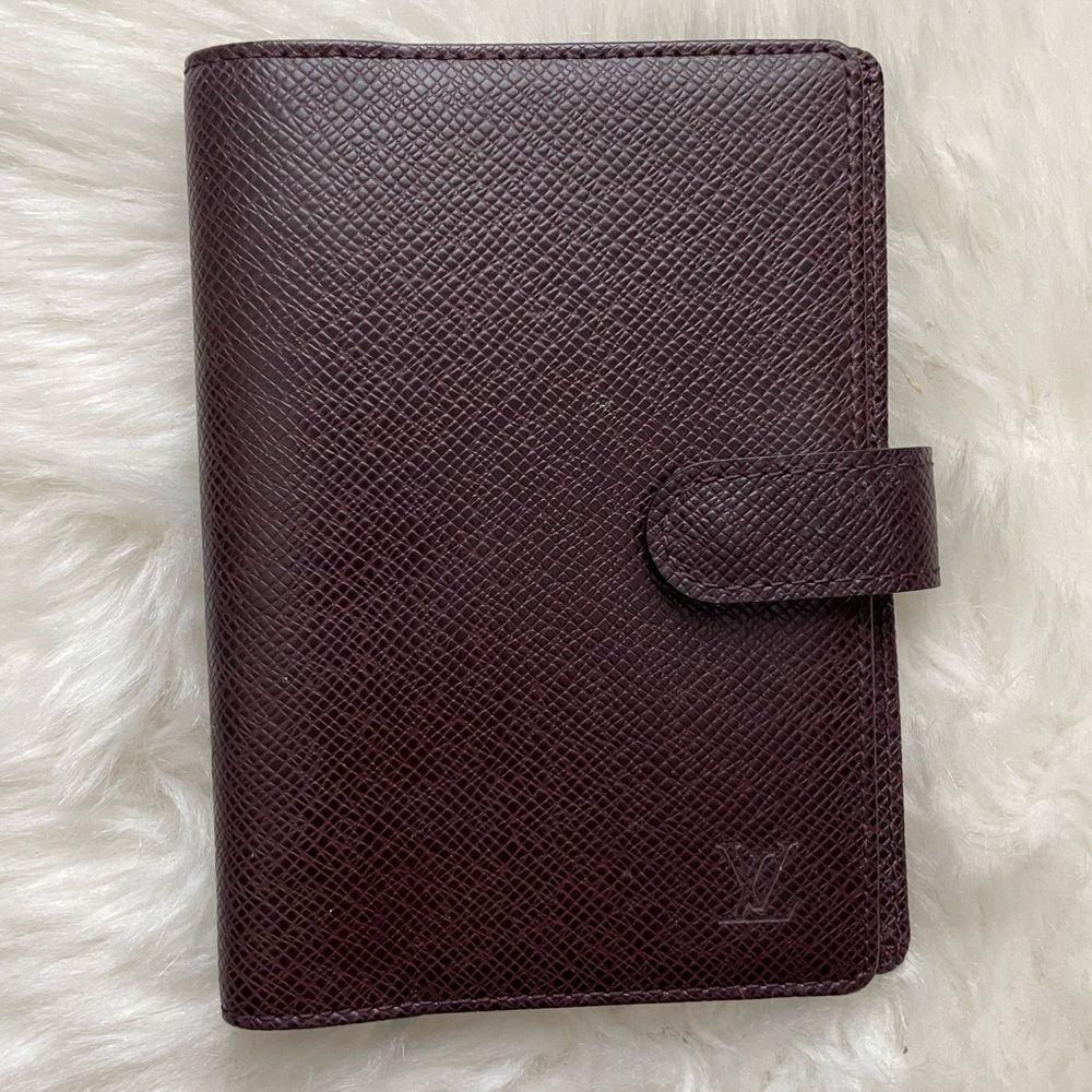 Louis Vuitton Dark Brown Textured Leather Agenda Cover